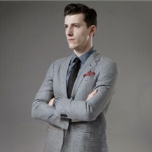 Vintage BAPE x United Arrows Moon Lambswool Houndstooth Blazer - Mens 38